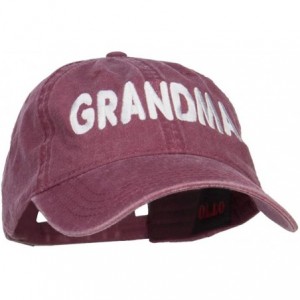 Baseball Caps Grandma Embroidered Washed Cap - Maroon - CS12MYH2DY9 $27.96