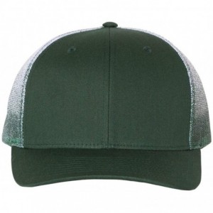 Baseball Caps Printed Mesh-Back Trucker Cap - 112PM - Dark Green/ Dark Green to White Fade - C018UD8ZONR $11.46