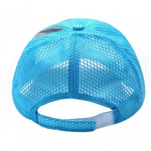 Baseball Caps Men's Outdoor Quick Dry Mesh Baseball Cap Adjustable Lightweight Sun Hat for Running Hiking - Lake Blue - C018O...