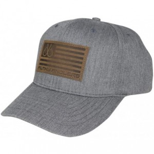 Baseball Caps Snap Back Leather Patch Flag Fishing Hat for Men & Women - Grey - CW18KO96WYG $30.68