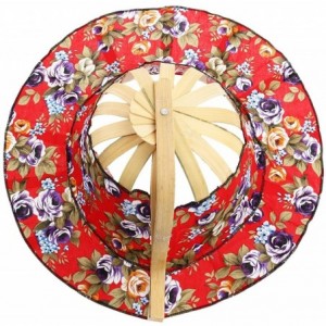 Sun Hats Womens Sun Hat 2 in 1 Sunhat Foldable Bamboo Hand Fan Sunhat Hat (Random Color) - CT182YSC6ZS $10.30