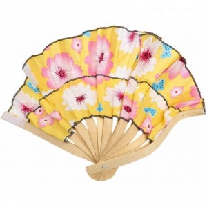 Sun Hats Womens Sun Hat 2 in 1 Sunhat Foldable Bamboo Hand Fan Sunhat Hat (Random Color) - CT182YSC6ZS $10.30