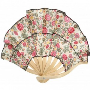 Sun Hats Womens Sun Hat 2 in 1 Sunhat Foldable Bamboo Hand Fan Sunhat Hat (Random Color) - CT182YSC6ZS $10.30