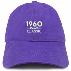 Baseball Caps Classic 1960 Embroidered Retro Soft Cotton Baseball Cap - Purple - CH18CO0C5HX $18.46