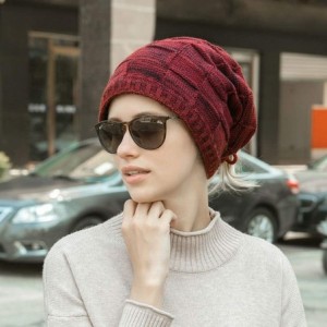 Skullies & Beanies Pony Tail Beanie Dread Beanie Knit Loop Scarf Neckerchief Dreadlocks Hat - Wine Red - C918ALYLSK0 $7.64