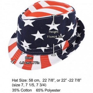 Fedoras Silver Fever Patterned and Banded Fedora Hat - Usa Flag - C7184Y7OCM6 $16.84