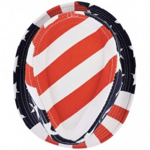 Fedoras Silver Fever Patterned and Banded Fedora Hat - Usa Flag - C7184Y7OCM6 $16.84