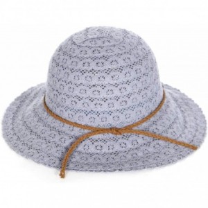 Bucket Hats Foldable Sun Hats for Women- Cotton Lace Bucket- for Beach Outdoor - Denim - CV18R4AEGNK $15.65