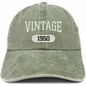 Baseball Caps Vintage 1950 Embroidered 70th Birthday Soft Crown Washed Cotton Cap - Olive - CY180WY3ZCN $22.04