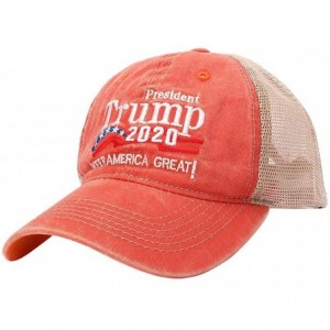 Baseball Caps Trump 2020 Hat & Flag Keep America Great Campaign Embroidered/Printed Signature USA Baseball Cap - Orange Mesh ...