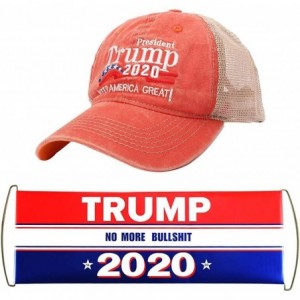 Baseball Caps Trump 2020 Hat & Flag Keep America Great Campaign Embroidered/Printed Signature USA Baseball Cap - Orange Mesh ...