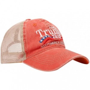 Baseball Caps Trump 2020 Hat & Flag Keep America Great Campaign Embroidered/Printed Signature USA Baseball Cap - Orange Mesh ...
