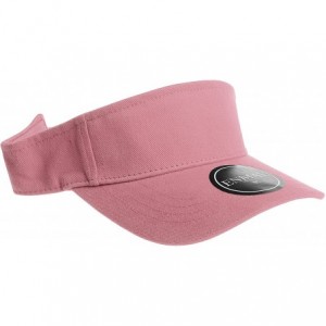 Visors 12 Pack Plain Visor Hats Adjustable Back Strap Tennis Golf Sun Hat - Light Pink - CZ186EUREHU $29.38