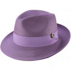 Fedoras Men's Wide Snap Brim Pinch Fedora - Purple - CC18SOO2WHW $96.53