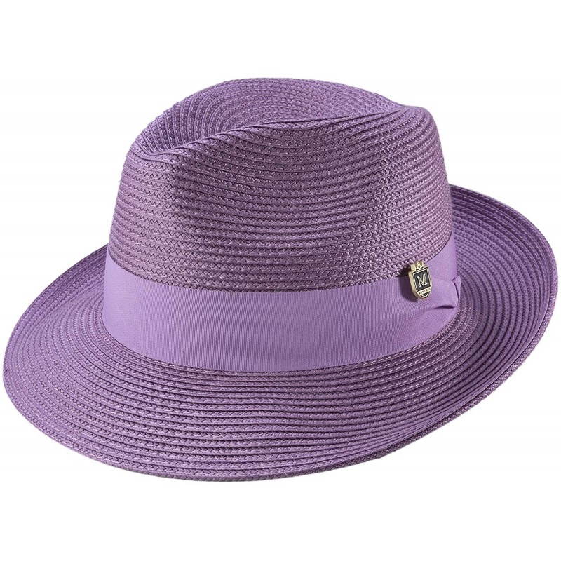 Fedoras Men's Wide Snap Brim Pinch Fedora - Purple - CC18SOO2WHW $52.75