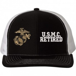Baseball Caps U.S. Marine Corps Retired Mesh Back Cap - Black - CK18RH4RXOS $61.39