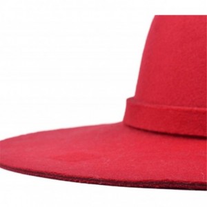 Fedoras Ladies Woolen Fedoras Hat Royal Blue Winter Elegant Vintage Hats with A Wide Brim British Bow Tie Felt Hats - C018QKQ...