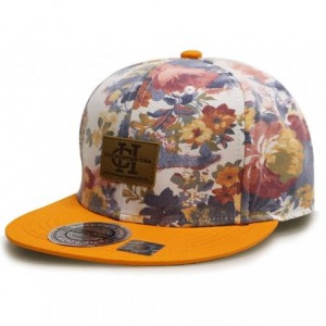 Baseball Caps Water Flower Snapback Caps - Orange - CF11YN1341V $26.48