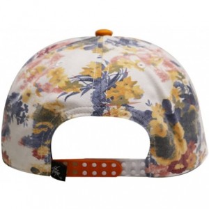 Baseball Caps Water Flower Snapback Caps - Orange - CF11YN1341V $17.54