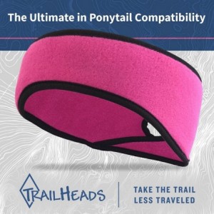 Balaclavas Women's Ponytail Headband - Fleece Earband - Winter Running Headband - Pink / Black - CH113Y8PZJD $32.32