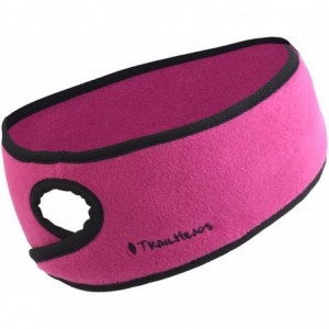 Balaclavas Women's Ponytail Headband - Fleece Earband - Winter Running Headband - Pink / Black - CH113Y8PZJD $20.72