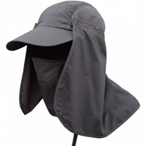Sun Hats Outdoor Hiking Fishing Hat Protection Cover Neck Face Flap Sun Cap for Men Women - Dark Grey - C918G84CC56 $22.71