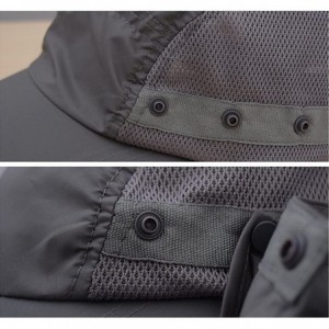 Sun Hats Outdoor Hiking Fishing Hat Protection Cover Neck Face Flap Sun Cap for Men Women - Dark Grey - C918G84CC56 $9.51