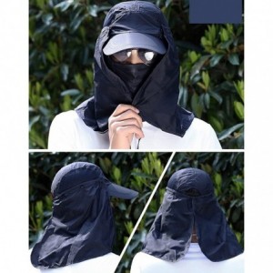 Sun Hats Outdoor Hiking Fishing Hat Protection Cover Neck Face Flap Sun Cap for Men Women - Dark Grey - C918G84CC56 $9.51