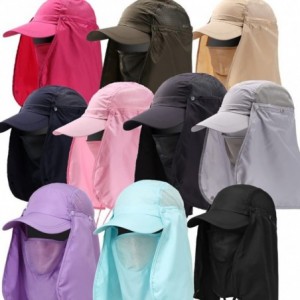 Sun Hats Outdoor Hiking Fishing Hat Protection Cover Neck Face Flap Sun Cap for Men Women - Dark Grey - C918G84CC56 $9.51