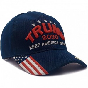 Baseball Caps Trump 2020 Keep America Great 3D Embroidery American Flag Baseball Cap - 010 Navy - CO194N0SO9M $12.04