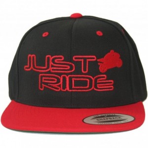 Baseball Caps Street Bike Hat Flat Bill Snapback - Red - C812DNULIY7 $22.12