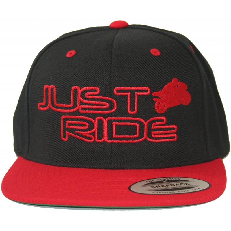 Baseball Caps Street Bike Hat Flat Bill Snapback - Red - C812DNULIY7 $22.12
