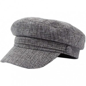 Newsboy Caps Linen Sailor Captain Caps Fiddle Skippers Breton Cap Newsboy - Grey - CQ18R6AA3DA $9.96