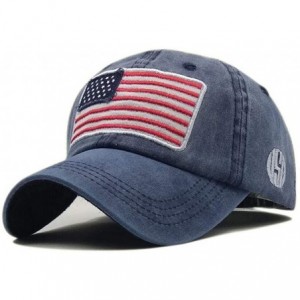 Baseball Caps USA American Flag Baseball Cap Embroidered Polo Style Military Army Washed Cotton Hat - Black - CE18RH9WUNA $8.14