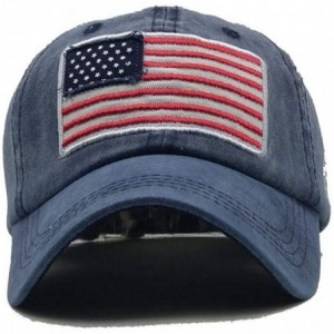 Baseball Caps USA American Flag Baseball Cap Embroidered Polo Style Military Army Washed Cotton Hat - Black - CE18RH9WUNA $8.14