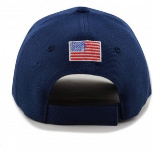 Baseball Caps Trump 2020 Keep America Great 3D Embroidery American Flag Baseball Cap - 010 Navy - CO194N0SO9M $12.04