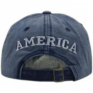 Baseball Caps USA American Flag Baseball Cap Embroidered Polo Style Military Army Washed Cotton Hat - Black - CE18RH9WUNA $8.14