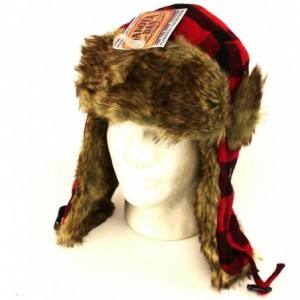 Skullies & Beanies Trooper Ear Flap Cap w/Faux Fur Lining Hat - Buffalo Plaid - CZ113S2OSUR $15.20