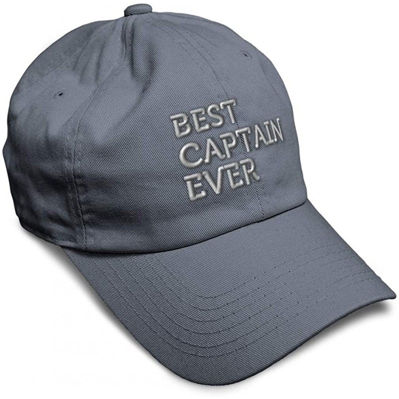 Baseball Caps Custom Soft Baseball Cap Best Captain Ever Embroidery Dad Hats for Men & Women - Dark Grey - CR19224GDOI $14.40