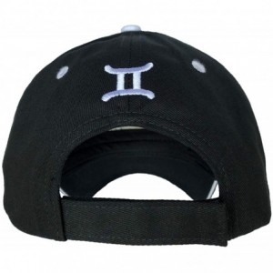 Baseball Caps 100% Cotton Baseball Cap Zodiac Embroidery One Size Fits All for Men and Women - Gemini/White - CU18IDHR3TS $12.46