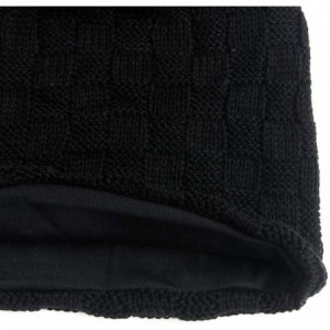 Skullies & Beanies Unisex Beanie Hat Slouchy Knit Cap Skullcap Square Rectangular 1030 - Black - CI128ZP58NH $7.84