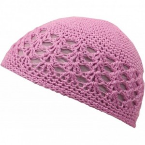 Skullies & Beanies Knit Kufi Hat - Koopy Cap - Crochet Beanie - Pink - C212COR3EXD $17.75