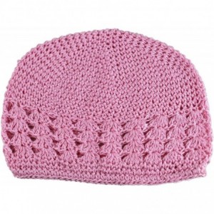 Skullies & Beanies Knit Kufi Hat - Koopy Cap - Crochet Beanie - Pink - C212COR3EXD $10.27
