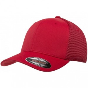 Baseball Caps Ultrafibre Airmesh Fitted Cap - Red - CI18CS07RIW $24.75