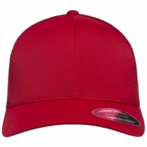 Baseball Caps Ultrafibre Airmesh Fitted Cap - Red - CI18CS07RIW $24.75