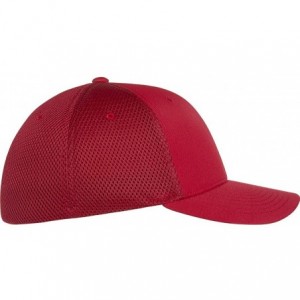 Baseball Caps Ultrafibre Airmesh Fitted Cap - Red - CI18CS07RIW $24.75