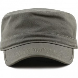 Baseball Caps Washed Cotton Basic & Distressed Cadet Cap Military Army Style Hat - 1. Basic - Olive - CI189ZYHSI9 $9.82