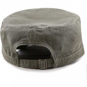 Baseball Caps Washed Cotton Basic & Distressed Cadet Cap Military Army Style Hat - 1. Basic - Olive - CI189ZYHSI9 $9.82