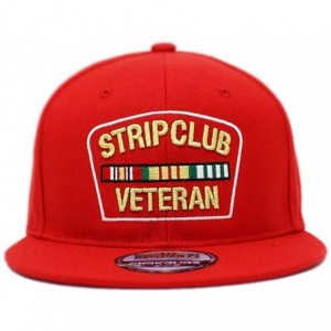 Baseball Caps Strip Club Veteran Flat Visor Ball Cap Baseball Cap Snapback Closure PS101 - Ps101 Red - C0188ZEICRA $20.08