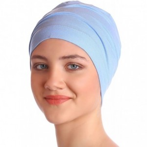 Baseball Caps Unisex Bamboo Sleep Caps for Cancer- Hair Loss - Chemo Caps - Sky Blue - CT11K2L2D95 $9.88